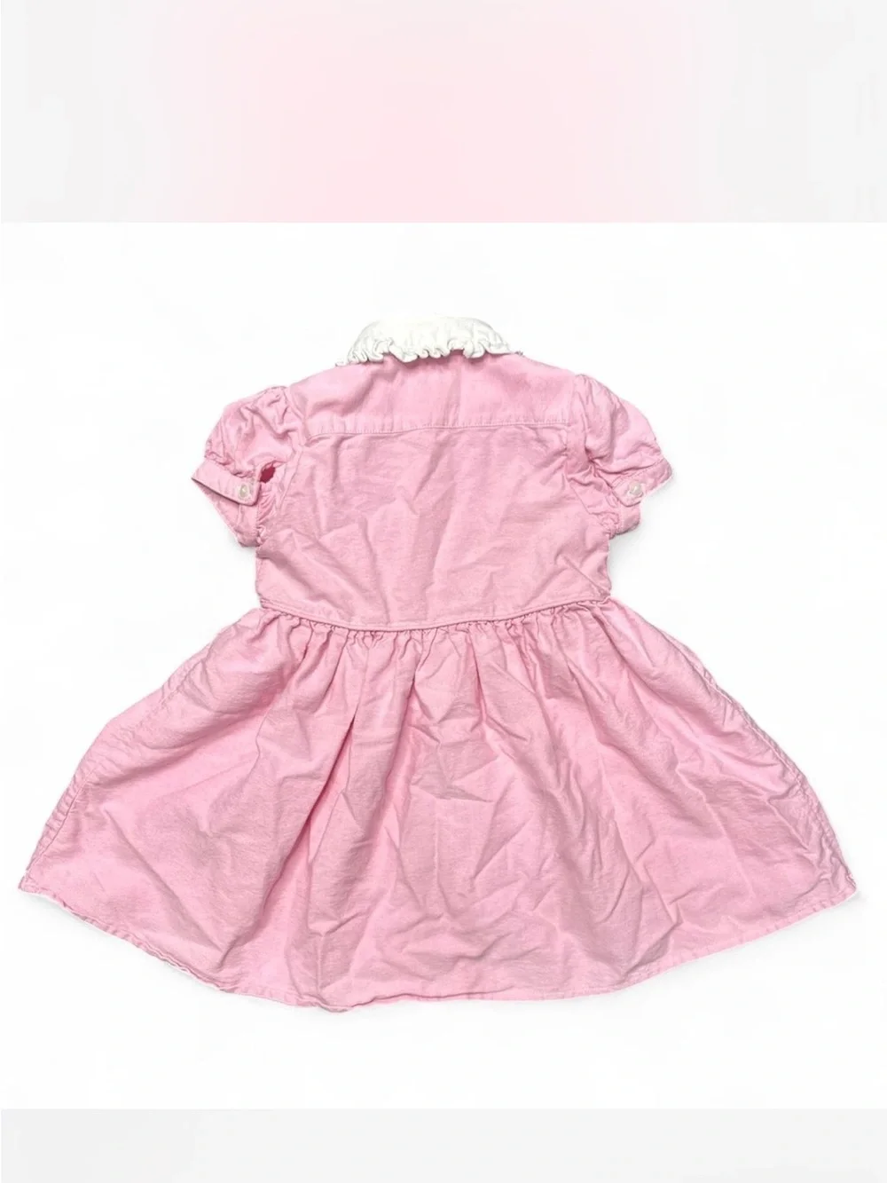 Ralph Lauren Pink Dress with White Ruffled Collar